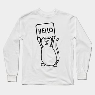 Kitty Cat says Hello Long Sleeve T-Shirt